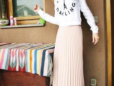 OOTD: Muted Pink Midi Skirt