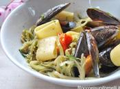 Pasta cozze pomodorini (cicoria cimata) puntarelle
