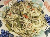 Linguine agli asparagi, gamberetti surimi