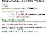 e-commerce Amazon.it conferma migliori siti acquistare cellulari: Nokia Lumia prezzo speciale 346,74 Euro