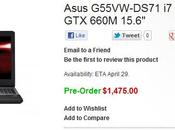 Gaming notebook Asus G55VW-DS71 disponibile preordine