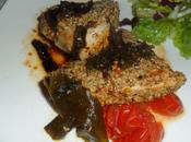 Tonno granella nocciole, pachino alghe