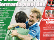Italia semifinale: prime pagine giornali italiani inglesi