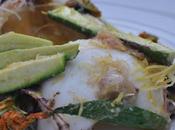 Scaloppa seppia gratinata limone, zucchine suoi fiori