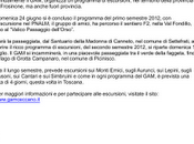 Programma secondo semestre escursioni, dell'associazione volontariato, Gruppo Amici della Montagna, sede Ceccano