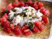 Canocchie marinate pomodori, salsa leggera basilico semi papavero