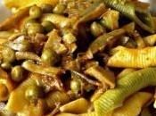 Garganelli favette, piselli carciofi alla ricotta