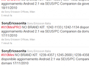 Sony Ericsson Xperia: X10, Mini domani dopodomani aggiornamenti italiani, questi numeri