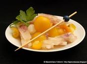 carne finger food: insalata nervetti pomodori datterini gialli confettura cipolle arancia amara