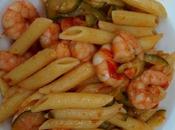 Shrimp with zucchini tomato pasta