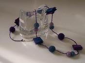 Collana "simpatica" blu-viola feltro