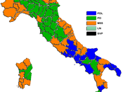 Elezioni Politiche 2013: Mappa Camera Province (Partiti)