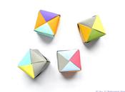 Origami paper cube colors confetti