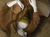 donna coperta d'oro ambra...