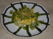 Asparagi uova strapazzate cipollotto rosso