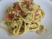 Spaghetti pesto Carcioghiotto,triglie pomodori all’ Aceto Balsamico Modena