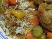 Pollo curry contorno riso verdure