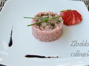 Risotto alle fragole erba cipollina aceto balsamico tradizionale