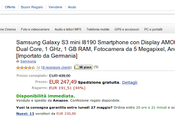 Offertona Samsung Galaxy Mini: euro spedizione Amazon Italia