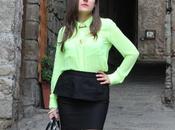Giallo Stabilo peplum skirt Out-fit