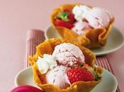 Cestini mandorle gelato fragole.