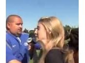 Giornalista placcata diretta giocatore football americano (Video)