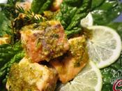 Salmone marinato lime timo pistacchi spinacini freschi vittoria tasca