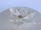 White poinsetta cake