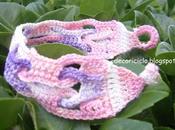 Braccialetto all'uncinetto cotone sfumato rosa viola