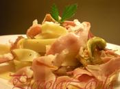 Fettuccine fiori zucca speck