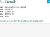 Galaxy Note SM-N9005 Samsung arriva certificazione