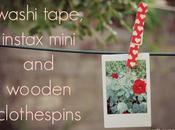 DIY: washi tape, instax mini wooden clothespins