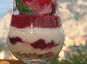 Bicchierini allo yogurt, confettura rose gelatina frutti rossi.