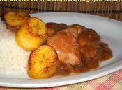 #408 Pollo curry platano riso