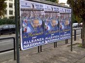 guardate solo mega campagna abusiva Alleanza Nazionale qualche giorno manifesti regolari avevano pagato tasse sono stati staccati questi banditi