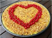 Cheesecake Valentino crema pasticcera, granella nocciole cuore ribes rossi!