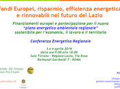 SAVE DATE: Fondi europei, risparmio, efficienza energetica rinnovabili futuro Lazio