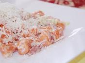 Gnocchi peperoni porro, speck crema robiola