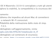 Rilasciato l’aggiornamento 10.9.4 Mavericks