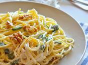 Spaghetti limone spinaci noci