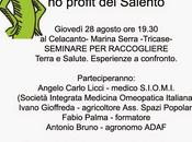 SEMINARE RACCOGLIERE Giovedì agosto 19.30 Celacanto- Marina Serra -Tricase-