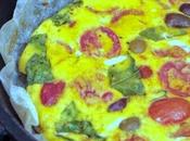 Frittata pomodorini caramellati, olive taggiasche basilico