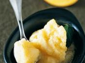 Sorbetto alla pesca champagne.