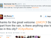 Toccato fondo! profilo twitter ufficiale della Roma squadra) sbeffeggia città Manchester. "Cosa oltre pioggia?"