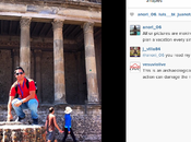 Scavi Pompei: turista sale sulle rovine posta foto Instagram