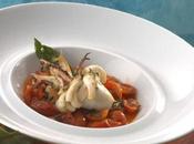 Calamaro farcito pane alle erbe guazzetto pomodorini tarantini origano