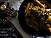 Pasta funghi, asparagi zafferano