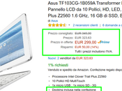 Offerta Amazon: tablet Asus Transformer TF103CG dock tastiera euro