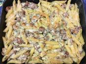 Penne pasticciate funghi salsiccia gratinate