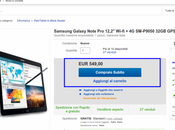Samsung Galaxy Note 12.2 euro canale eBay Monclick